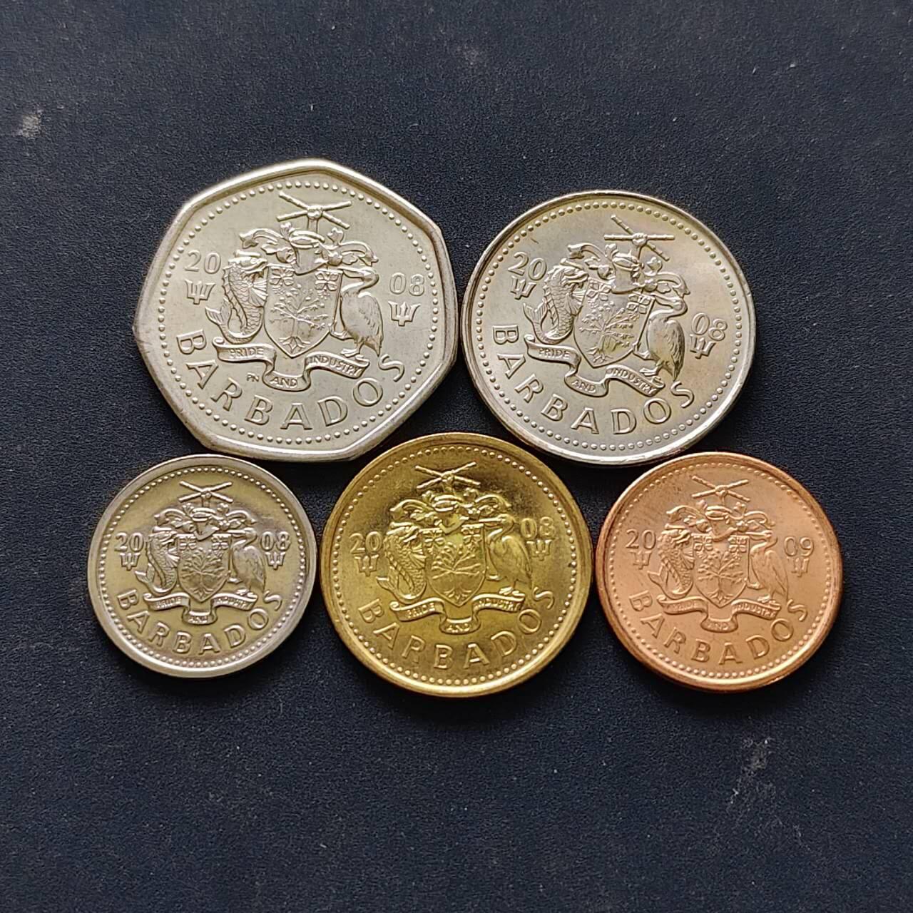 【全场包邮】纯粹捡漏拍512场 巴巴多斯2008-2009年5枚套币