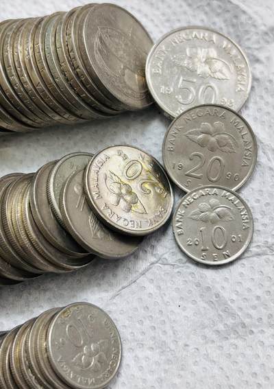 文馨钱币收藏第 297 场，银币，古钱币，铜元场，长期接代拍业务 - 好品马来西亚民俗版 10/20/50 分 3 枚套 30 组共计 90个