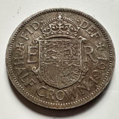 🌹外币初藏🌹🐯2026年第32场   每周二四六晚8️⃣点 接代拍 - 英国 1961年 1/2克朗 半克朗