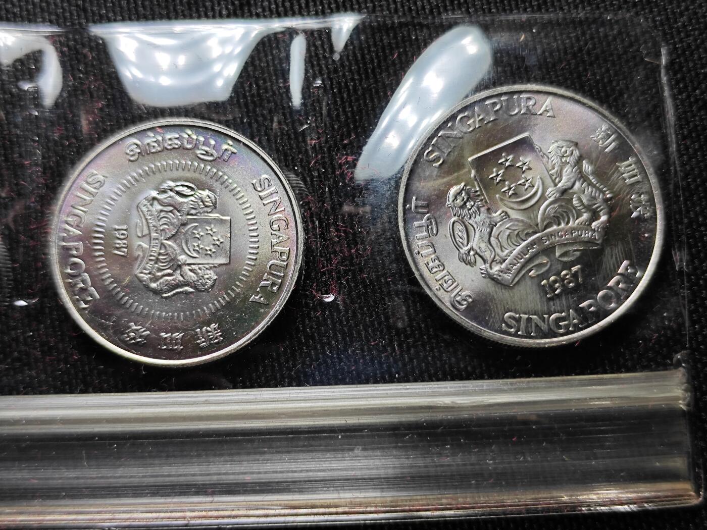 KK钱币收藏小铺   套币专场 2月预留时间 周末发货  1987新加坡生肖兔主题 大小面值清年一套 含少见1元