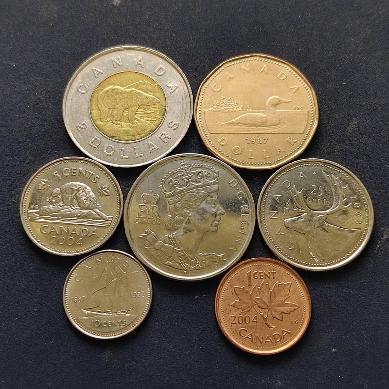 【全场包邮】纯粹捡漏拍512场 加拿大1987-2004年7枚套币