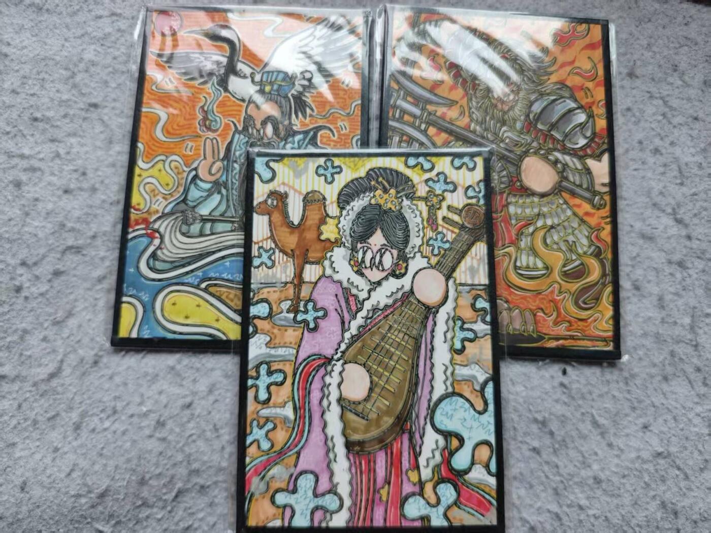 龙虎卡牌-七九场（满200元包邮，无佣金，每周六结拍，欢迎送拍） A6色纸3张 waiwai - 太乙真人&典韦&王昭君