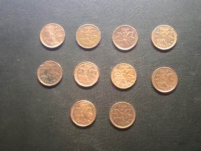 荟藏特别场次第九期——“社长的硬币堆” - 加拿大1分批量十个