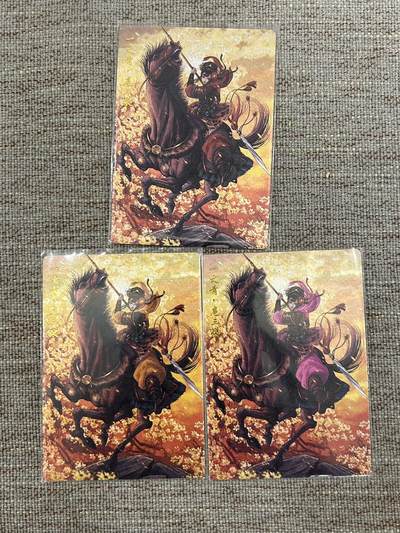 喜灰玩卡拍卖第五期，接拍品0佣金，欢迎送拍，释放现金流，让自己有资金可以购买更多喜欢的卡牌，让别的卡友能淘到更多心仪的卡牌 - 卡德曼 谷粒老师绘 扈三娘58号A、B、C三色限编132/300、200/300、240/400编 折光粗闪