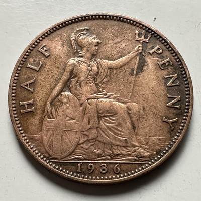 🌹外币初藏🌹🐯2026年第32场   每周二四六晚8️⃣点 接代拍 - 英国 1936年 半便士 b