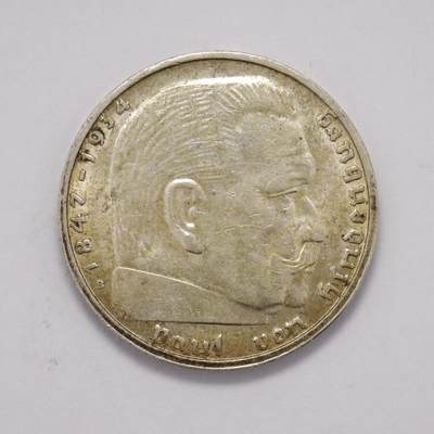 观钱 近现代机制币拍卖No.005（全场顺丰包邮，不区分偏远地区）  - 德国兴登堡 5 马克纪念银币（1935-1936 年版）