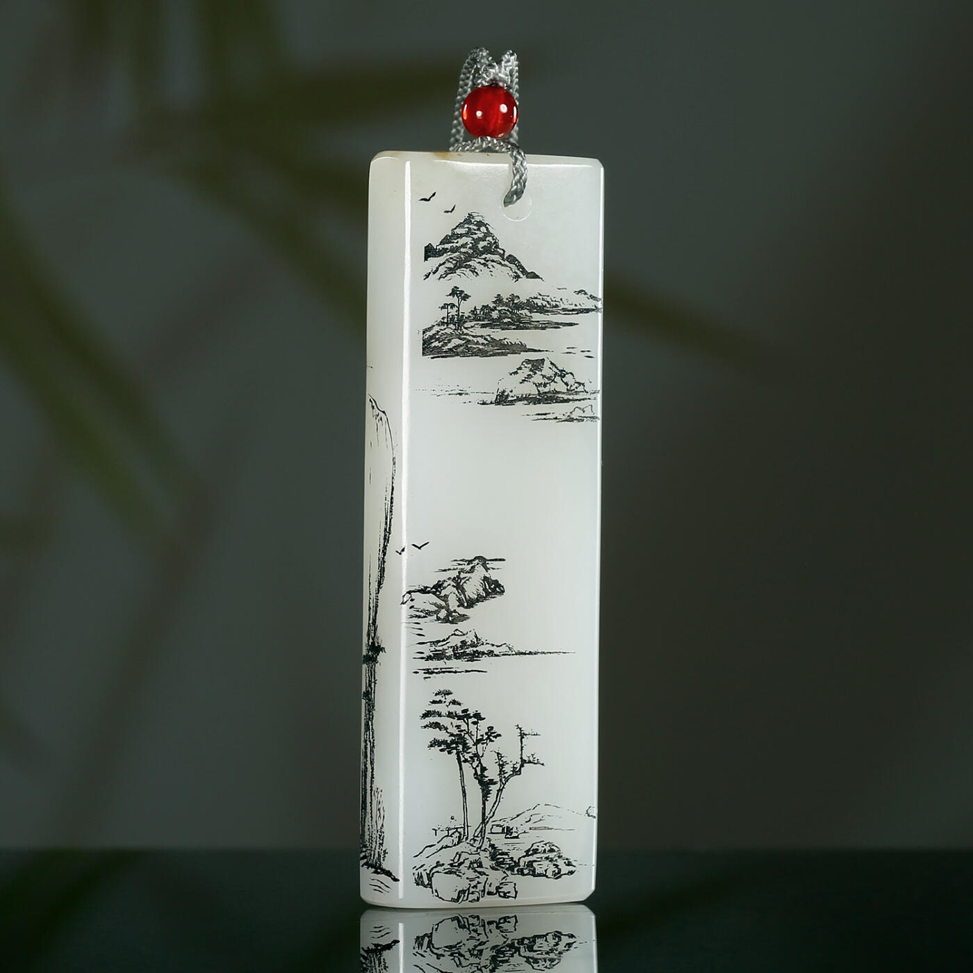 碧月说宝.君子怀瑾·当代和田玉清风专场(三) 一级白和田玉云为诗留山水牌