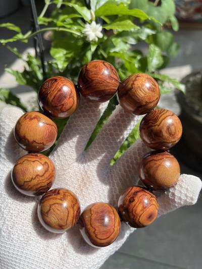 零元拍：海南黄花梨满花鬼眼荧光3.0大手持，手串 - 零元拍：海南黄花梨满花鬼眼荧光3.0大手持，手串