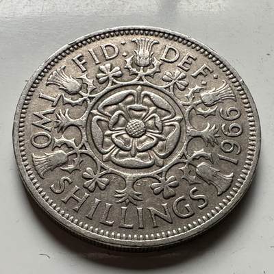 🌹外币初藏🌹🐯2026年第32场   每周二四六晚8️⃣点 接代拍 - 英国 1966年 2先令