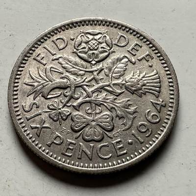 🌹外币初藏🌹🐯2026年第32场   每周二四六晚8️⃣点 接代拍 - 英国 1964年 6便士  d