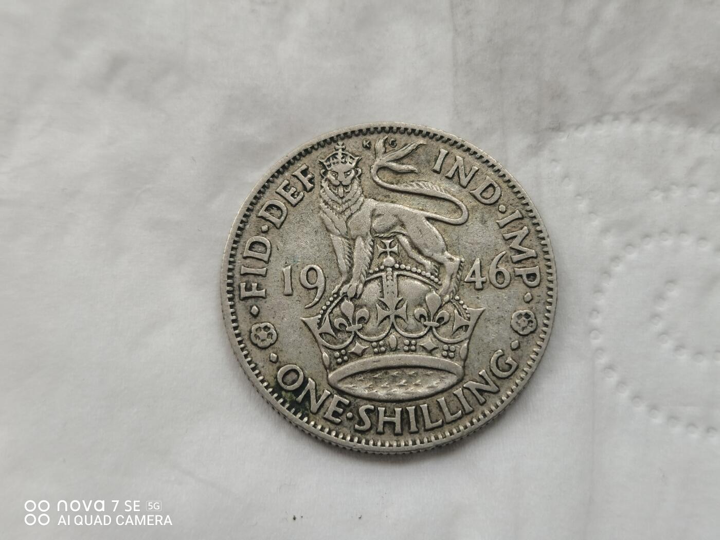 银币 1946年英国1先令银币