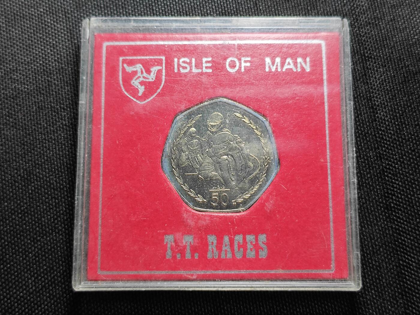 KK钱币收藏小铺   套币专场 2月预留时间 周末发货 1998 马恩岛50便士纪念币 摩托车比赛