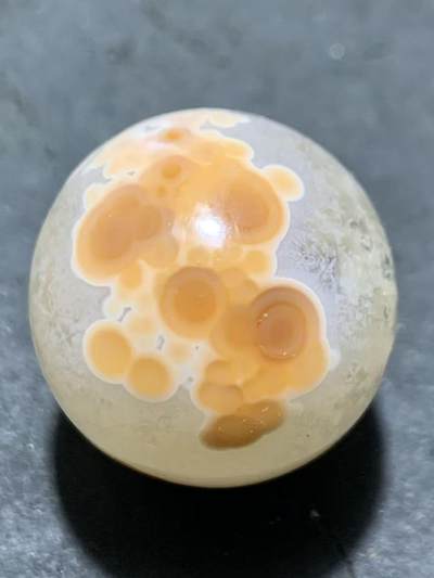 精美高玉化冰飘糖心料气泡纹战国红玛瑙随形圆珠一个！ - 精美高玉化冰飘糖心料气泡纹战国红玛瑙随形圆珠一个！