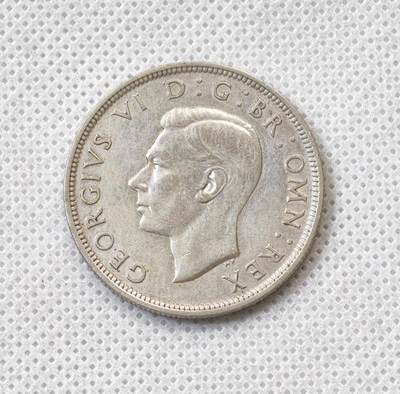 甄臻铺-世界币章拍卖（第55期），3月28日甄品场（直播拍卖）拍品征集中，送拍享返佣金等优惠多多 - 1938年英国乔治六世半克朗银币14.12克500银