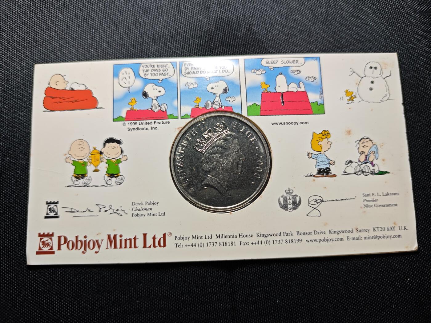 KK钱币收藏小铺   套币专场 2月预留时间 周末发货  纽埃 2000年史努比诞生50周年 1元纪念币