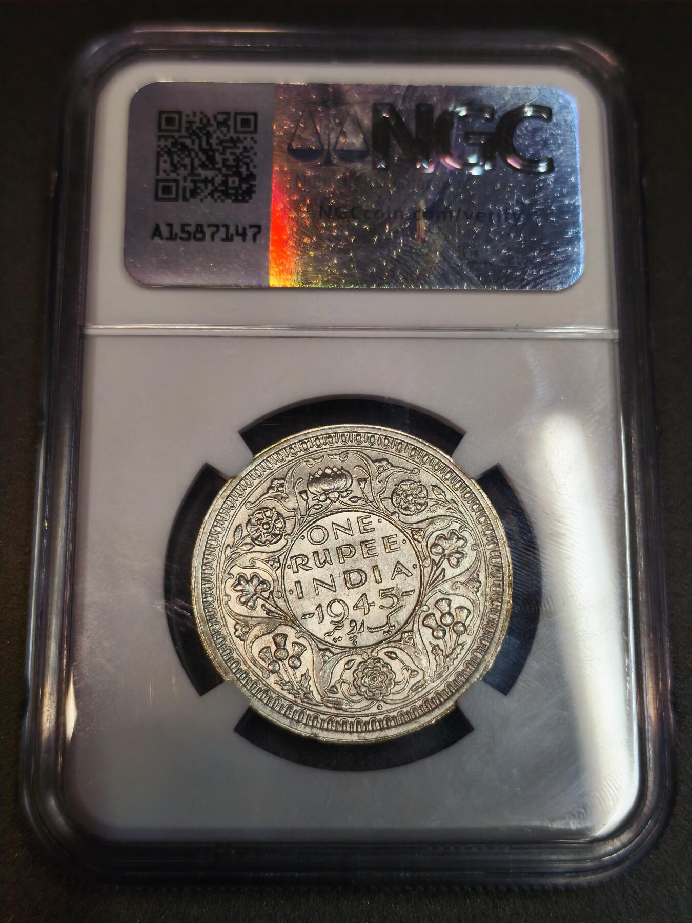 国内外机制币银元拍场 小精品场 ms62英属印度乔治六世1卢比