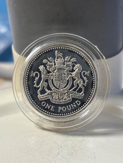 第193期拍卖 - 英国2003年伊丽莎白二世1镑精制银币带盒证书，有氧化，9.5克，925银