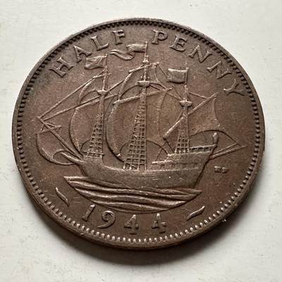 🌹外币初藏🌹🐯2026年第32场   每周二四六晚8️⃣点 接代拍 - 英国 1944年 半便士  