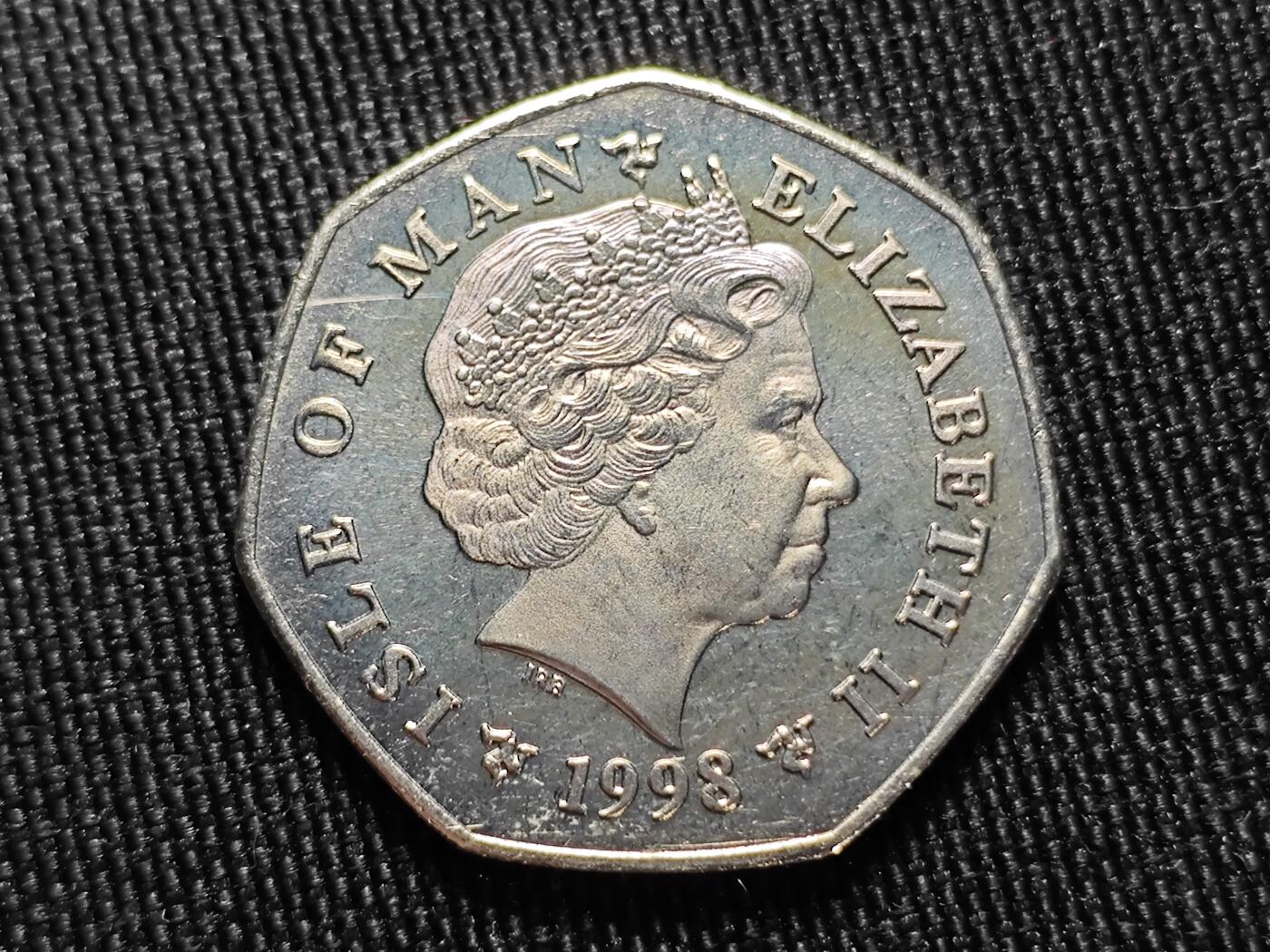 KK钱币收藏小铺   套币专场 2月预留时间 周末发货 1998 马恩岛50便士纪念币 摩托车比赛