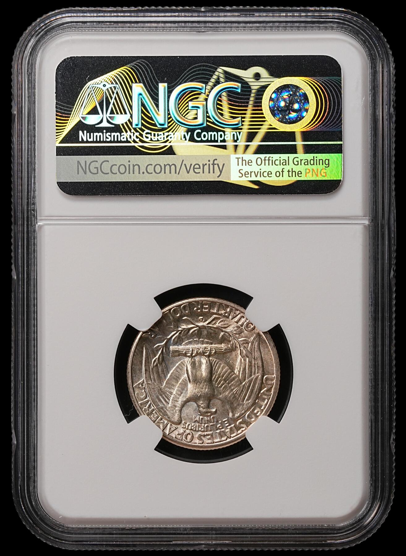 修遠堂世界钱币第108期 NGC MS64 1942年美国25美分银币，D厂铭