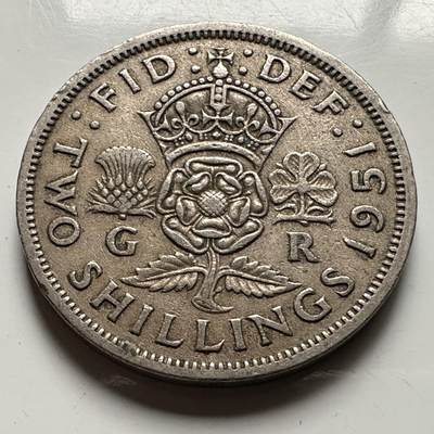 🌹外币初藏🌹🐯2026年第32场   每周二四六晚8️⃣点 接代拍 - 英国 1951年 2先令 a