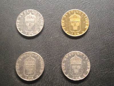 荟藏特别场次第十期——“社长的硬币堆” - 瑞典1克朗批量四个