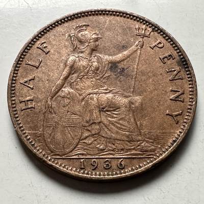 🌹外币初藏🌹🐯2026年第32场   每周二四六晚8️⃣点 接代拍 - 英国 1936年 半便士 c