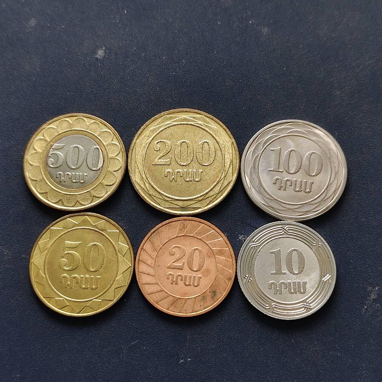 【全场包邮】纯粹捡漏拍512场 亚美尼亚2003-2004年6枚套币