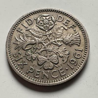 🌹外币初藏🌹🐯2026年第32场   每周二四六晚8️⃣点 接代拍 - 英国 1961年 6便士  