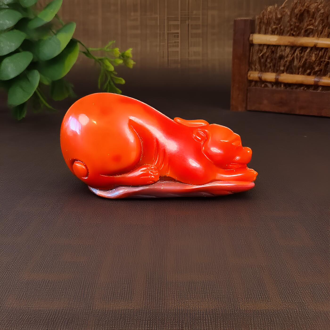 碧月说宝.君子怀瑾·当代和田玉清风专场(三) 苏州名家娄爱武雕南红立体貔貅吊坠