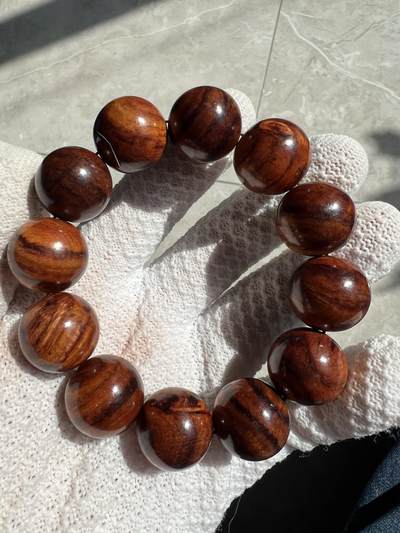 零元拍：虎皮纹海南黄花梨手串2.0 - 零元拍：虎皮纹海南黄花梨手串2.0