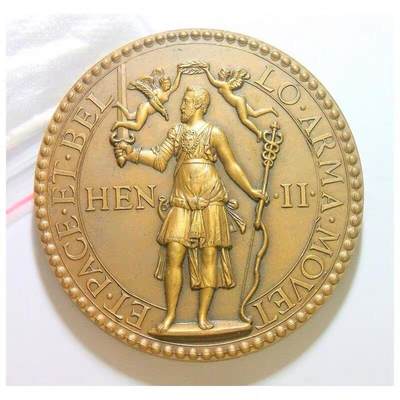 【艺术】法国艺术大章1900年前后 亨利二世高浮雕精制超大铜章 60MM - 【艺术】法国艺术大章1900年前后 亨利二世高浮雕精制超大铜章 60MM