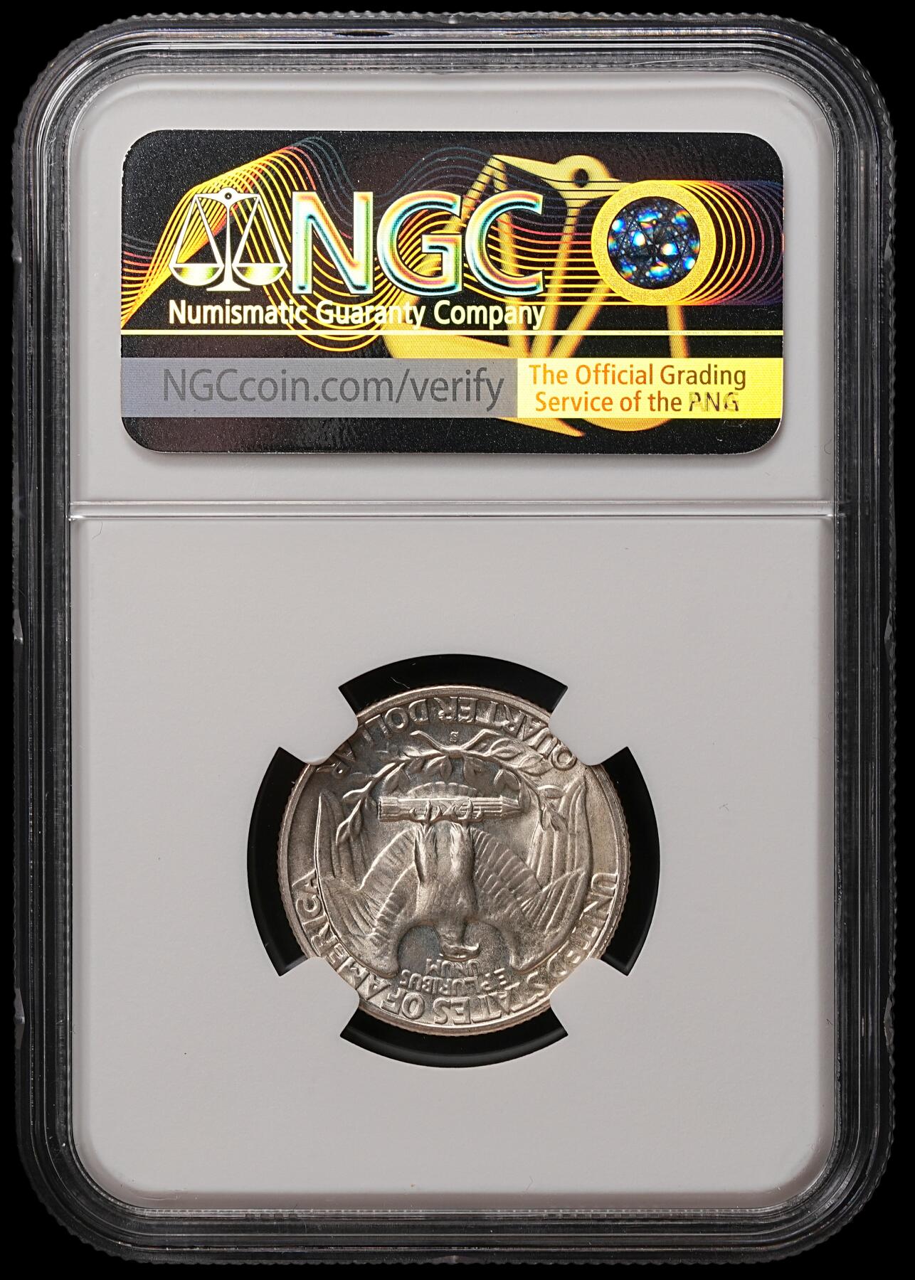 修遠堂世界钱币第108期 NGC MS65 1943年美国25美分银币，S厂铭