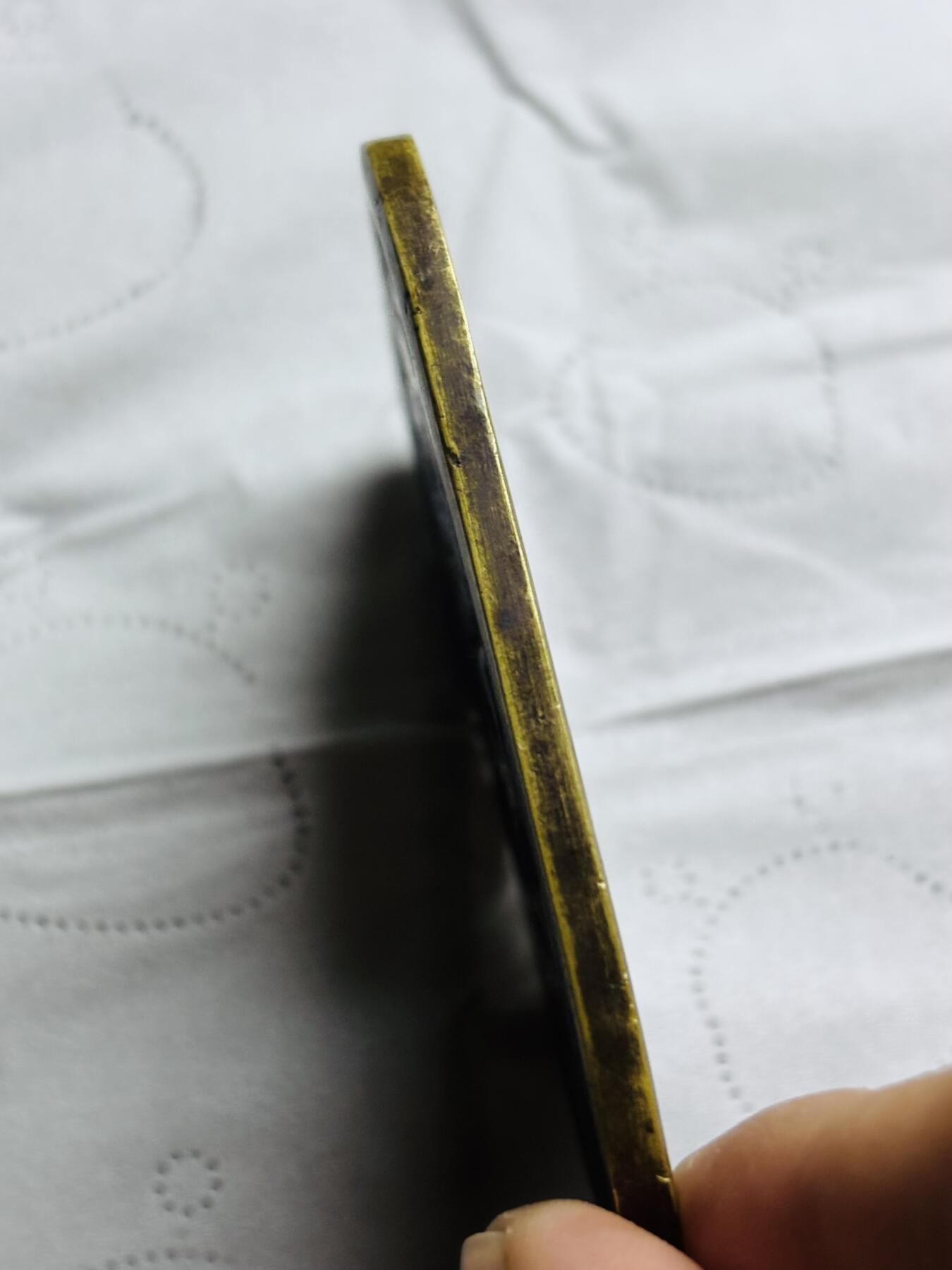 文馨钱币收藏第 297 场，银币，古钱币，铜元场，长期接代拍业务 少见日本 七百 越能通用 马踏梅花花钱，直径 78.5 宽 47.6 厚 3.3 重 78.9 克