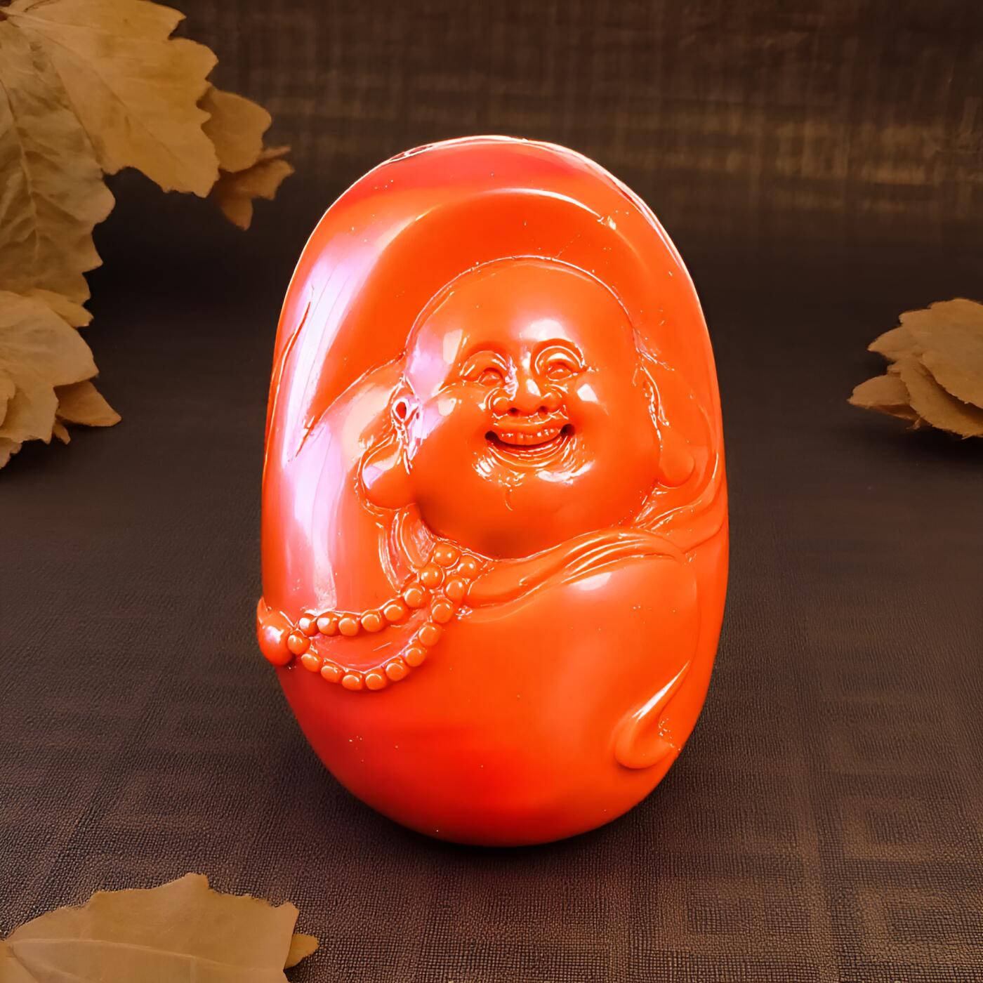 碧月说宝.君子怀瑾·当代和田玉清风专场(三) 精工雕刻高品满色满肉弥勒佛南红吊坠