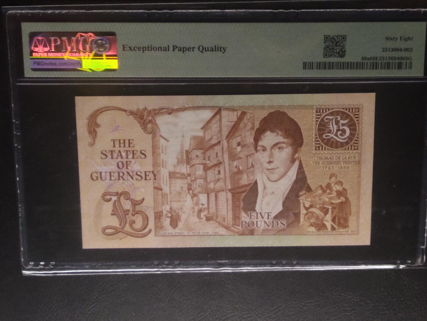 2026三月第三期，总第220期 【冠军分】根西岛1980版5镑PMG68epq 狮子头9999无47 印刷大王德纳罗