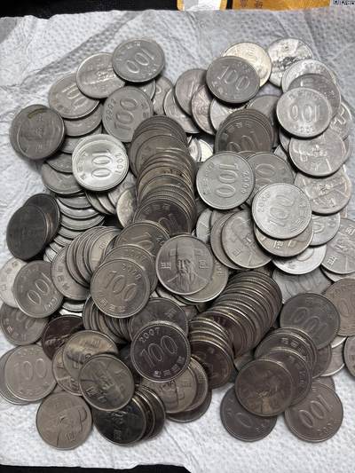 文馨钱币收藏第 297 场，银币，古钱币，铜元场，长期接代拍业务 - 好品韩国李舜臣 100 元 200 枚，多年份未挑，目测 8-12 个年份