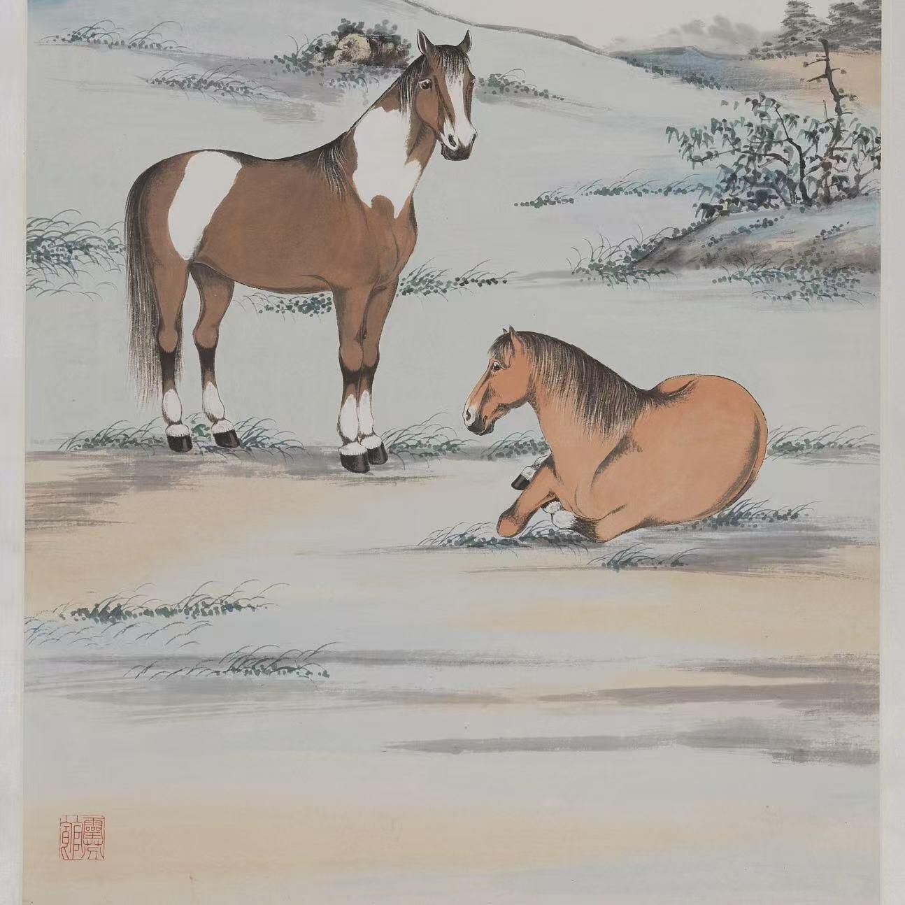 近现代书画专场（五） 赵敬予 双马图