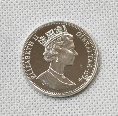 甄臻铺-世界币章拍卖（第55期），3月28日甄品场（直播拍卖）拍品征集中，送拍享返佣金等优惠多多 - 1994年直布罗陀14埃居银币10克925银