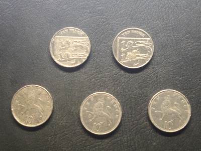 荟藏特别场次第九期——“社长的硬币堆” - 英国10便士批量五个