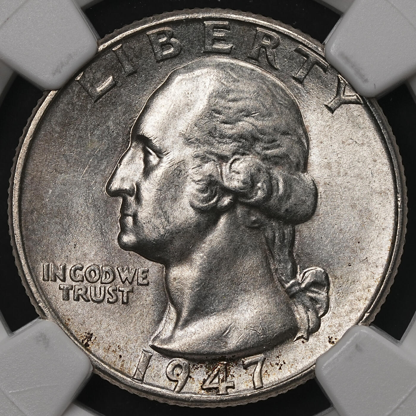 修遠堂世界钱币第108期 NGC MS65 1947年美国25美分银币