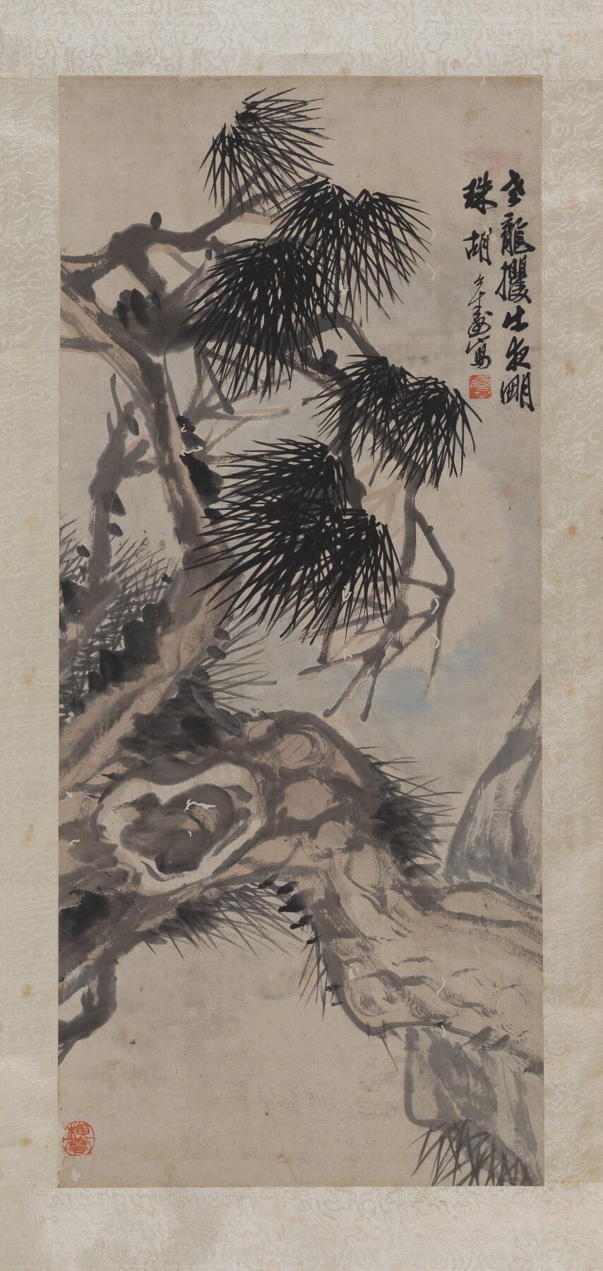 碧月说宝·同一藏家珍藏书画专场 胡公寿 虬松凌云