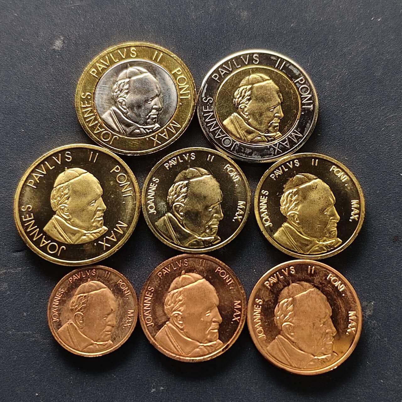 【全场包邮】纯粹捡漏拍512场 【样币】梵蒂冈2005年PL样币8枚套币