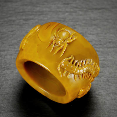 碧月说宝.君子怀瑾·当代和田玉清风专场(三) - 李文卓 巧雕扳指