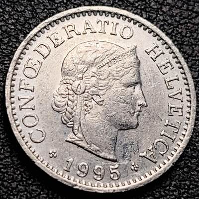 泉币菌-第214场-二月二龙抬头专场 拍品多 请提前出价（工作最近较忙 发货不及时，望理解） - 高币值 百年延续 女神 瑞士1995年 10分銅镍硬币 