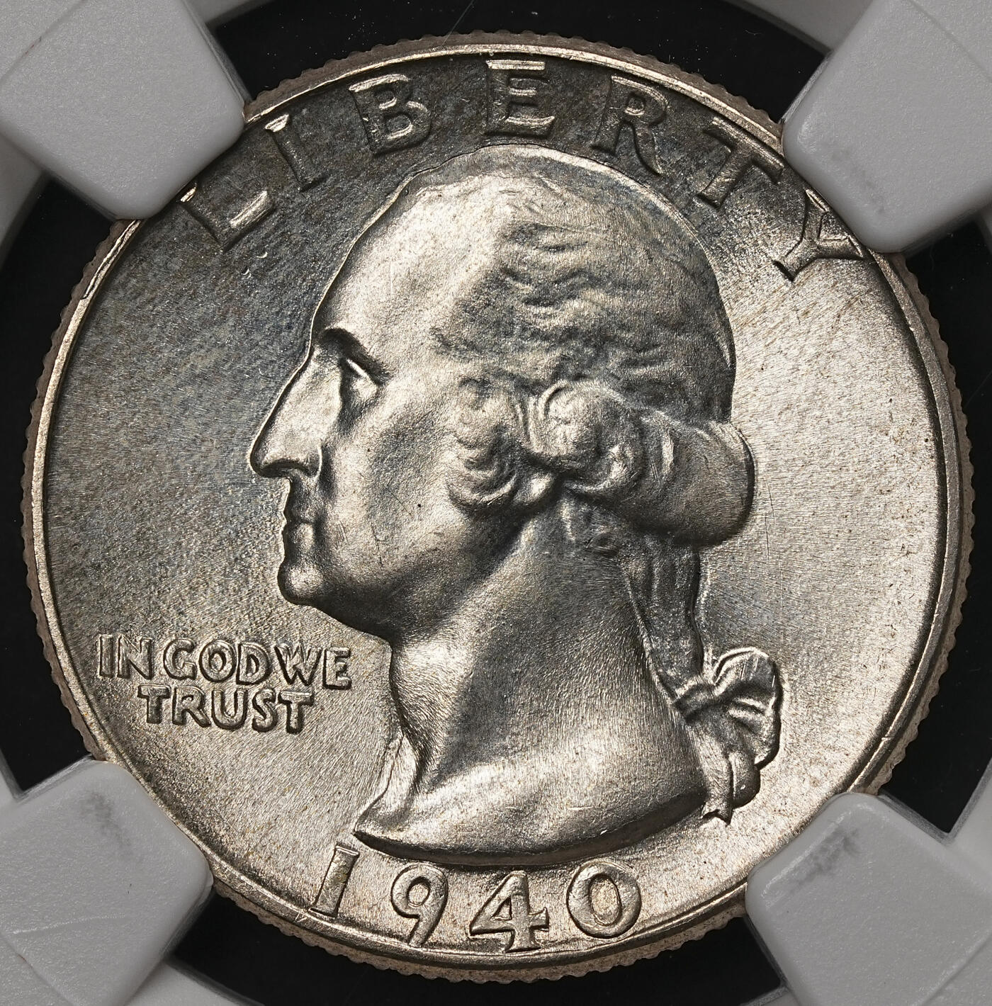 修遠堂世界钱币第108期 NGC MS64 1940年美国25美分银币