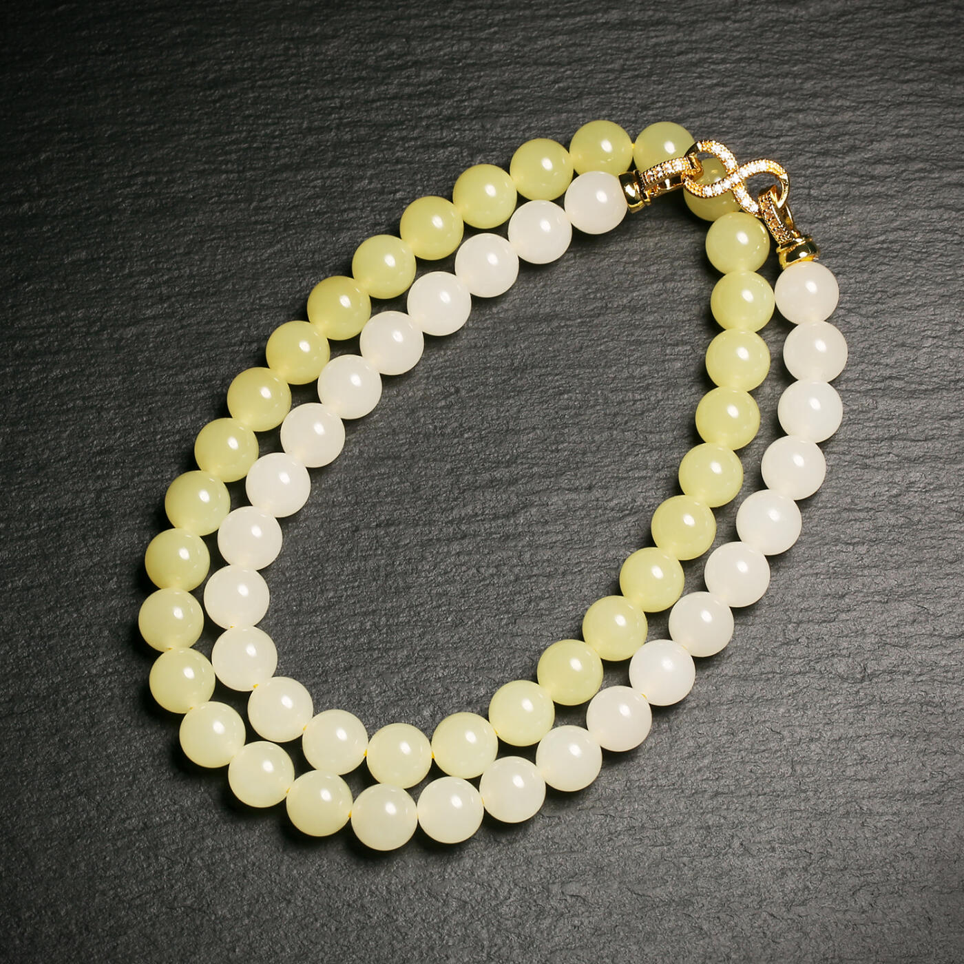 碧月说宝.君子怀瑾·当代和田玉清风专场(三) 稀缺和田玉黄玉白玉渐变色项链