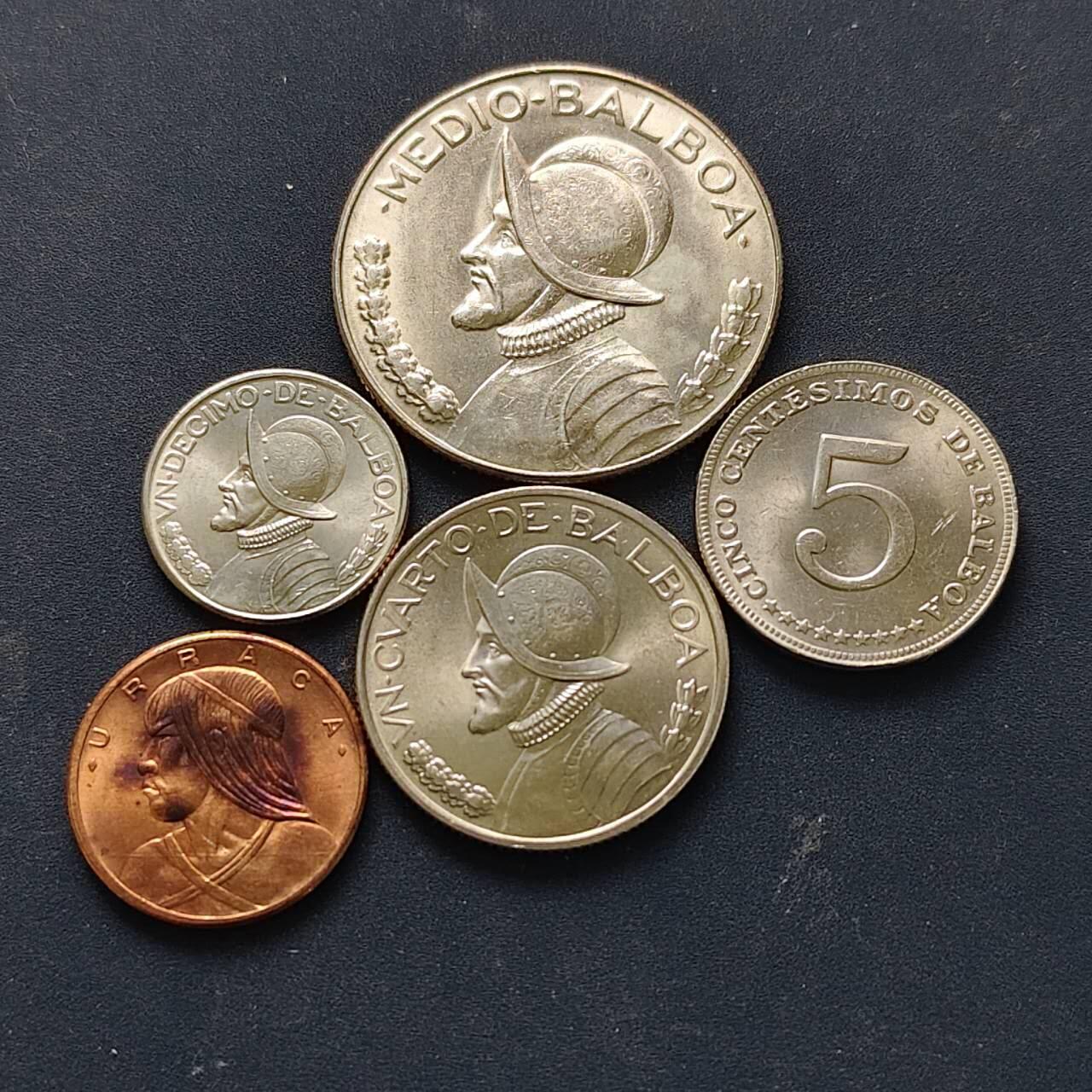 【全场包邮】纯粹捡漏拍512场 巴拿马1982-1983年5枚套币