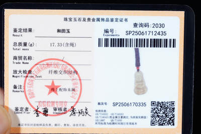 上海都达杂项专场90【全场包邮】  天然和田玉精雕《宝宝佛》挂件 附鉴定证书69-200