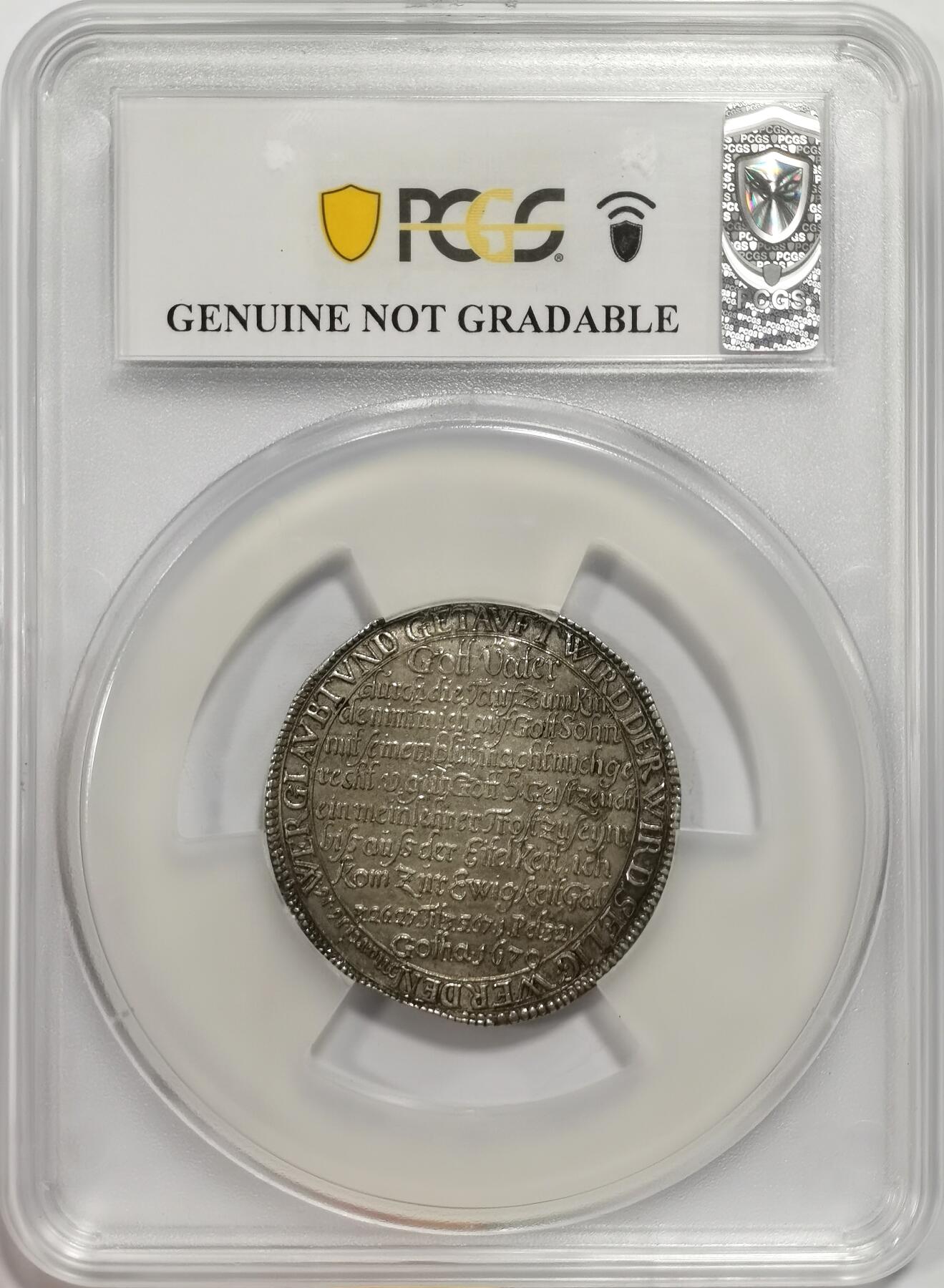 博洋堂世界钱币拍卖第165期（全场包邮） PCGS XF 德国萨克森-科堡-哥达1670年洗礼泰勒大银币，稀少品种